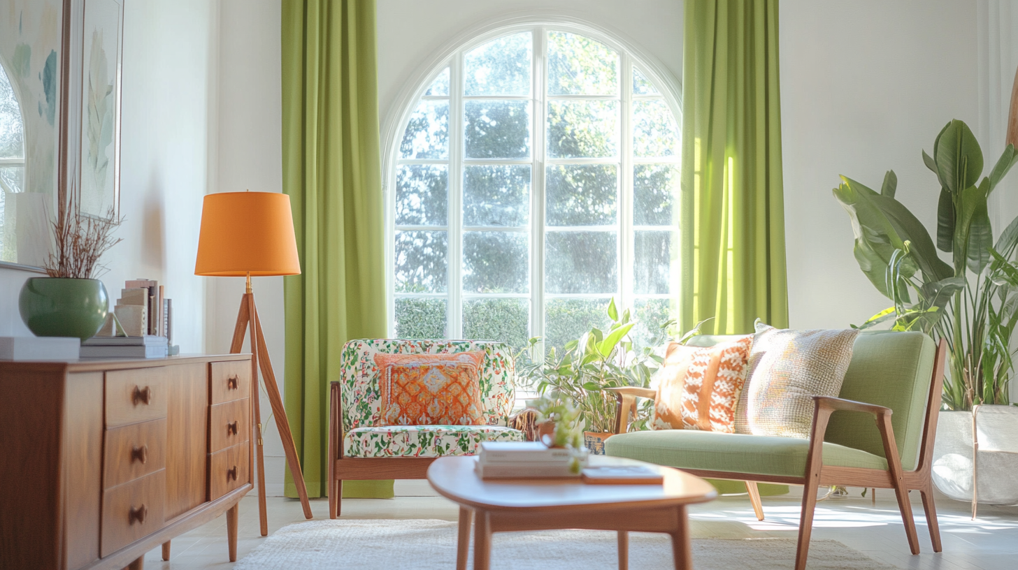 Cozy mid-century modern living room with vintage furniture essentials.