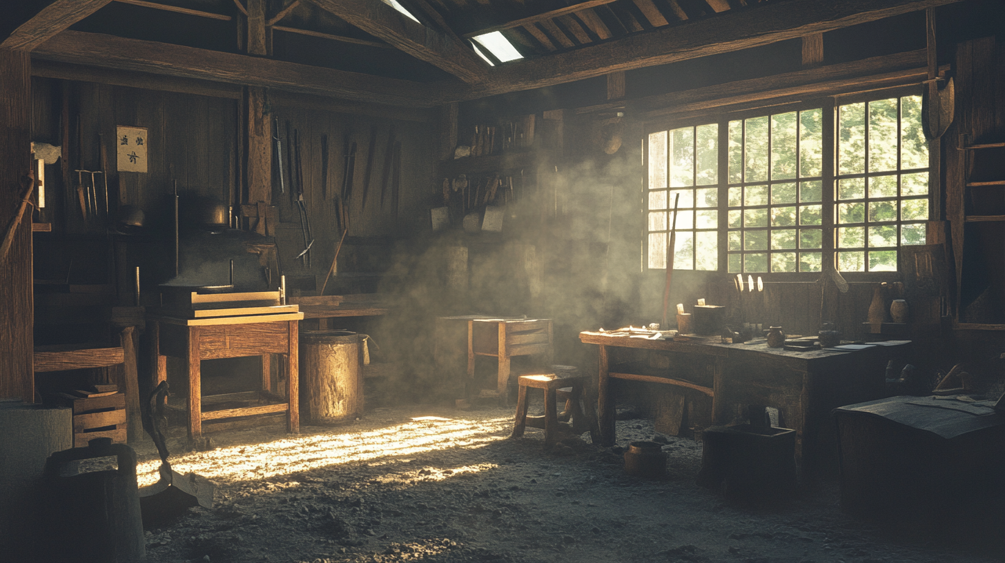 Crafting swords in Japan's mountain workshop: hot, flickering air.