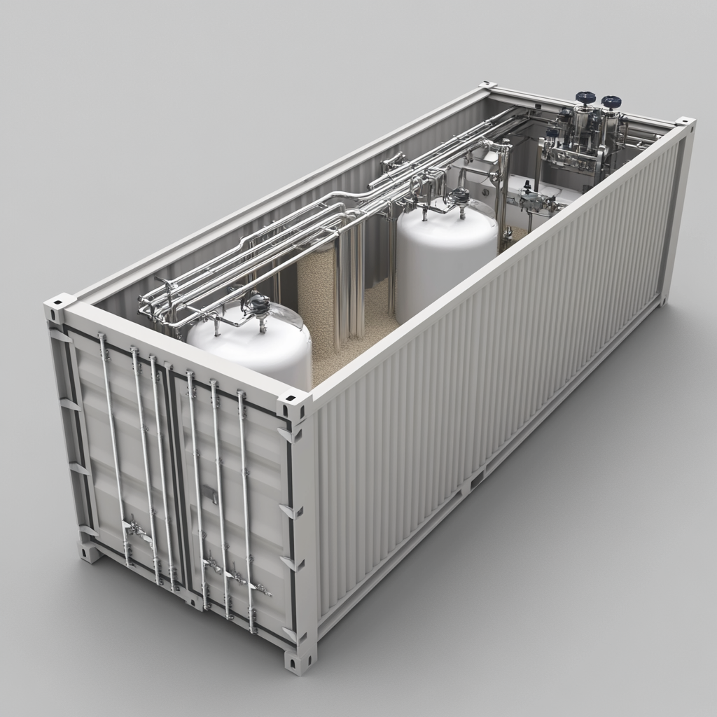 Create 3D model of shipping container with sand filter.