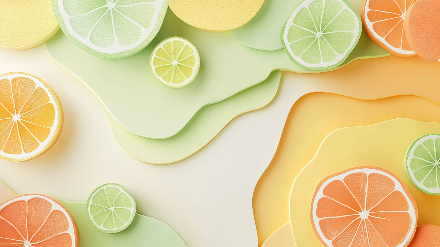 Create abstract minimalist background for mobile slides with fruits theme.