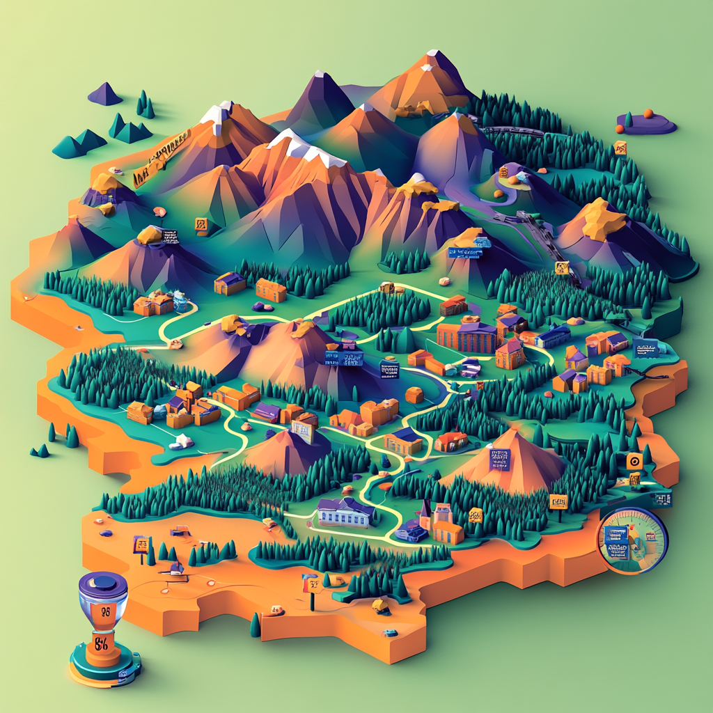 Create detailed 3D isometric map of Colorado.