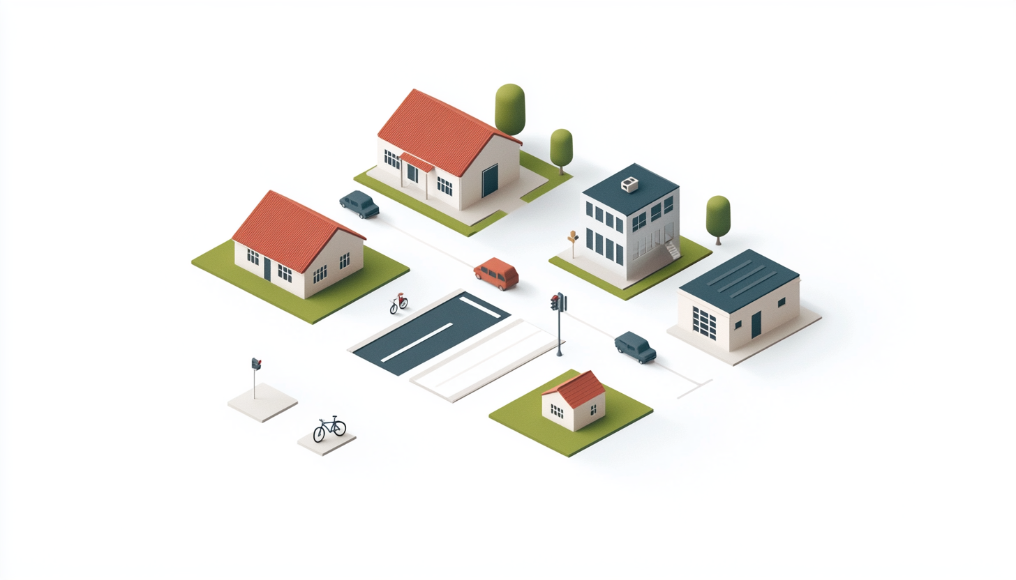 Create isometric visualization with consistent icons in order.