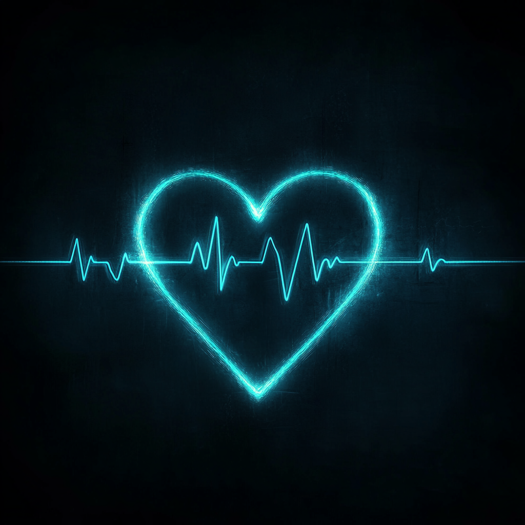 Create mobile background with glowing heart monitor line shape.