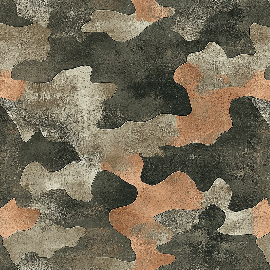 Create modern camouflage with metallic finish, urban style.