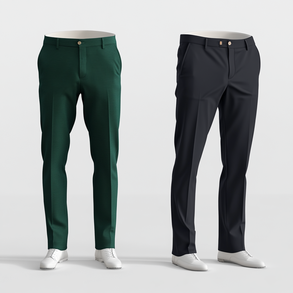 Create realistic 3D image of mens golf pants.