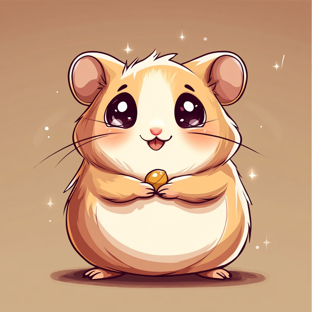 Cute and Playful Hamster Illustration, Vibrant Colors