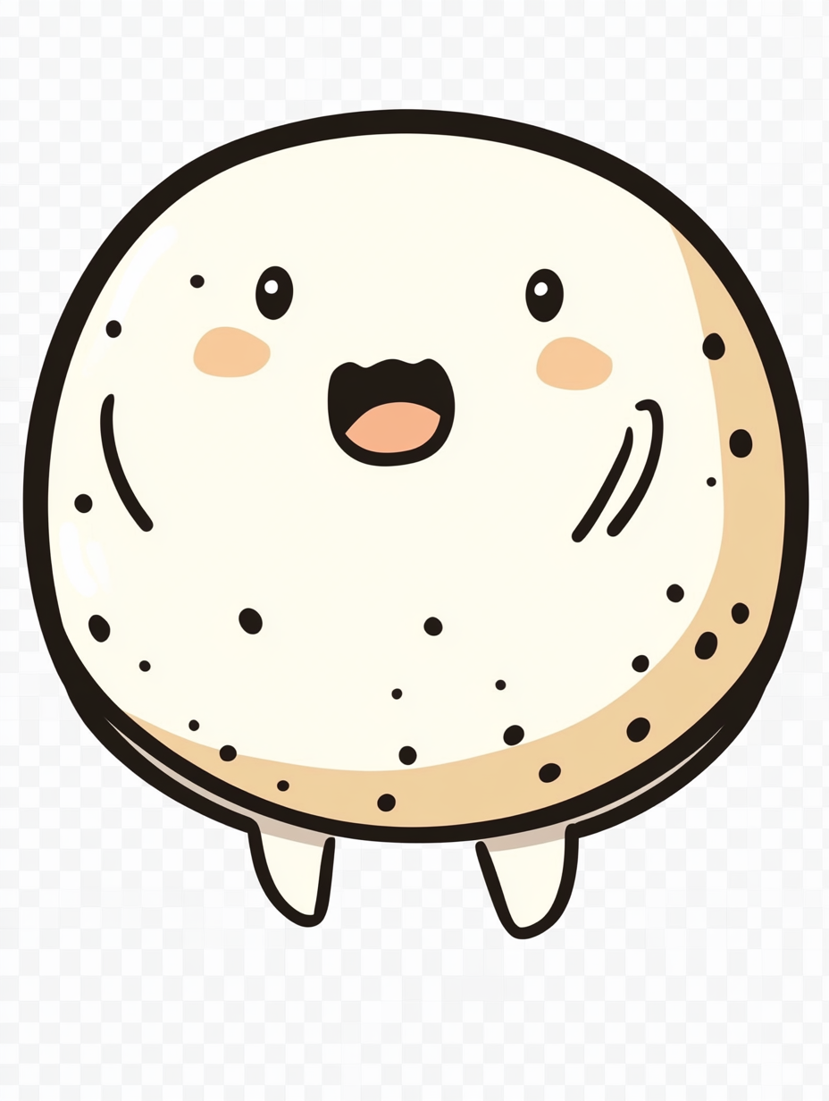 Cute little tofu character with simple chibi design.