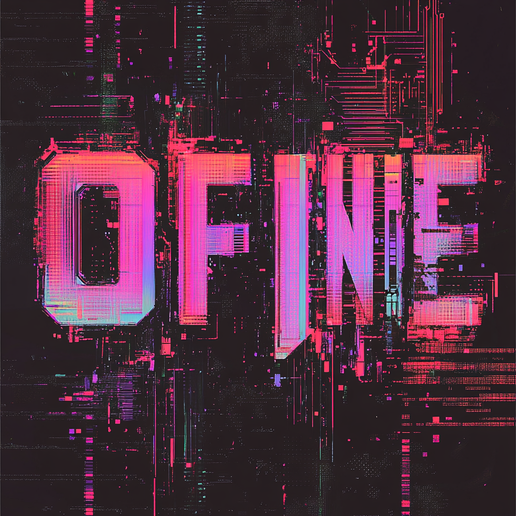 Cyberpunk Glitch Poster: 'O.F.F.L.I.N.E' Typography Art