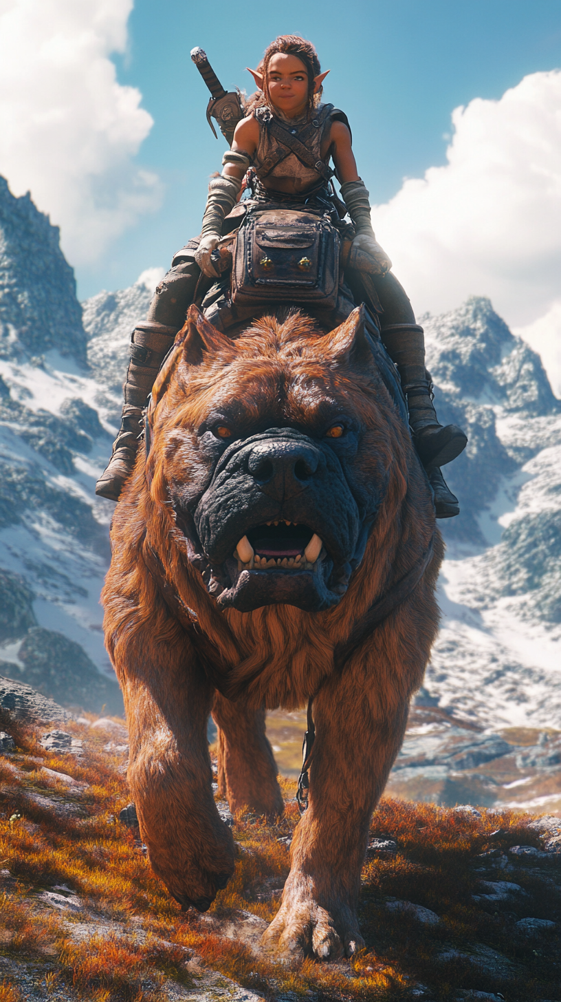 D&D Halfling Riding Mastiff: Hyper Realistic Detail