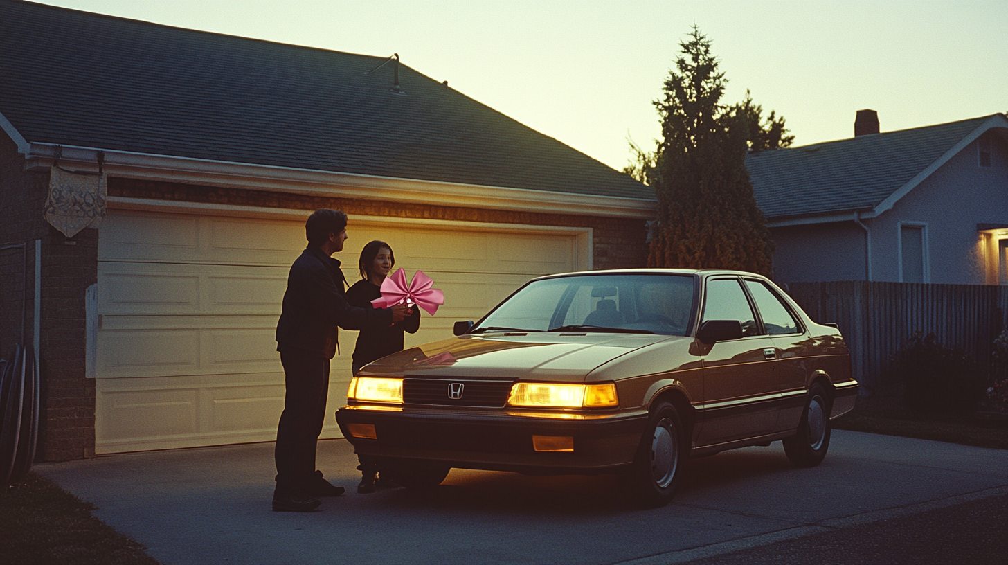 Dad Giving Daughter Keys to Her First Car