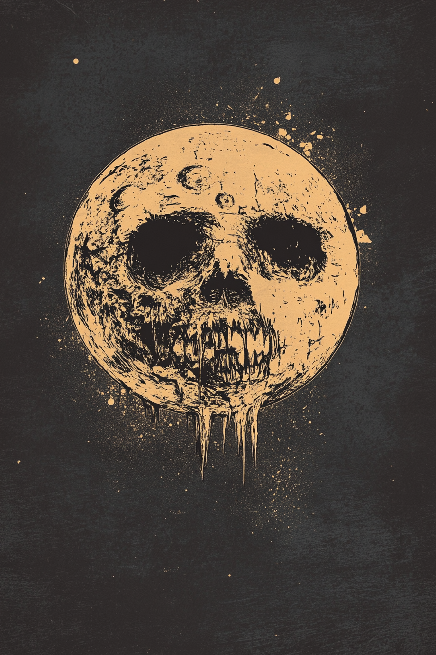 Dark Moon T-shirt Graphic on Plain Background