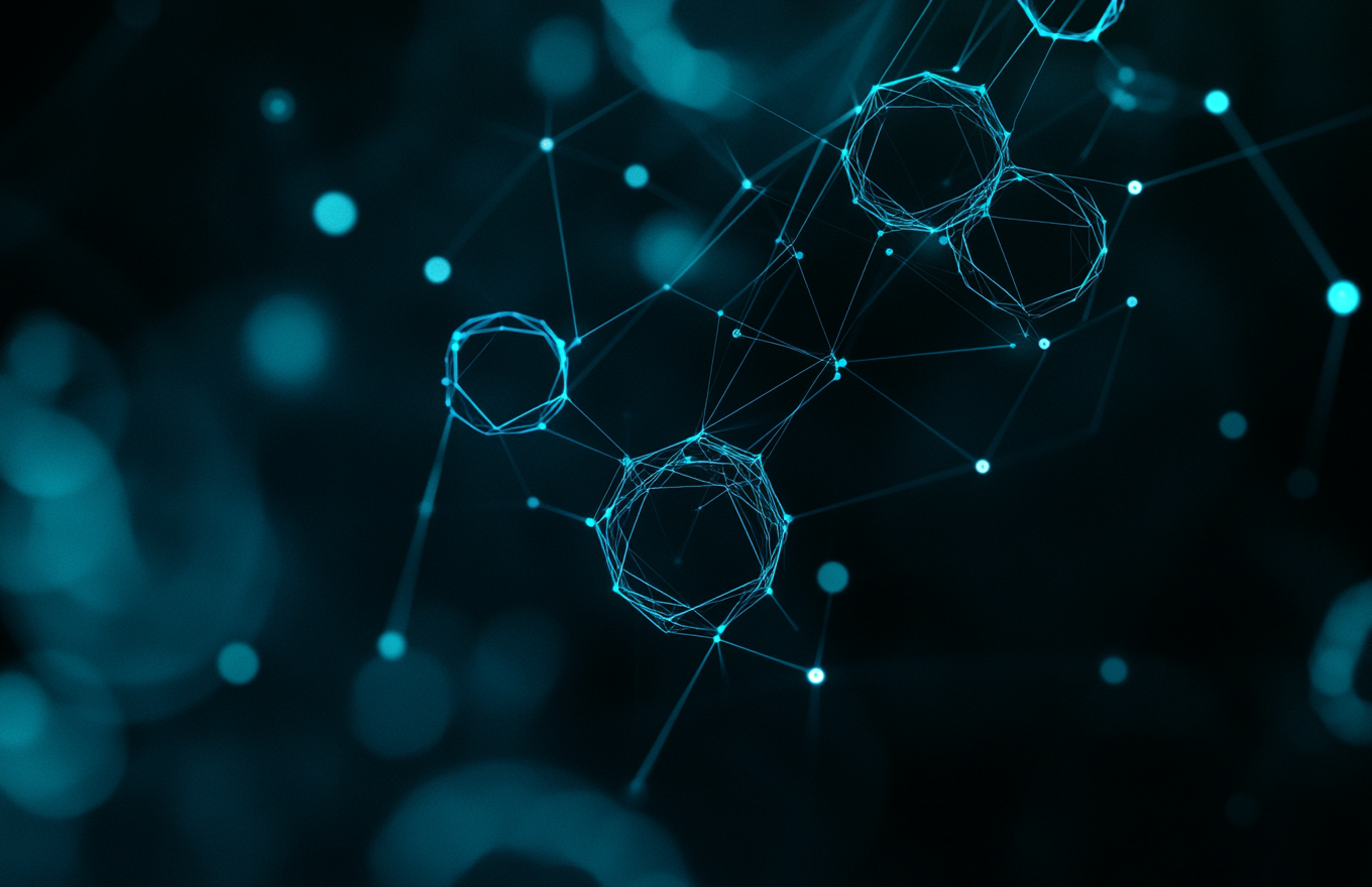 Data and Pricing Circles Connected by Glowing Lines.