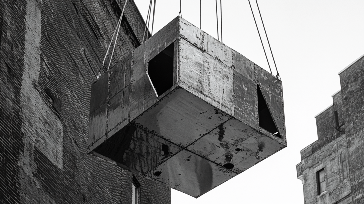 Deconstructivist birdhouse in Brooklyn's urban alley