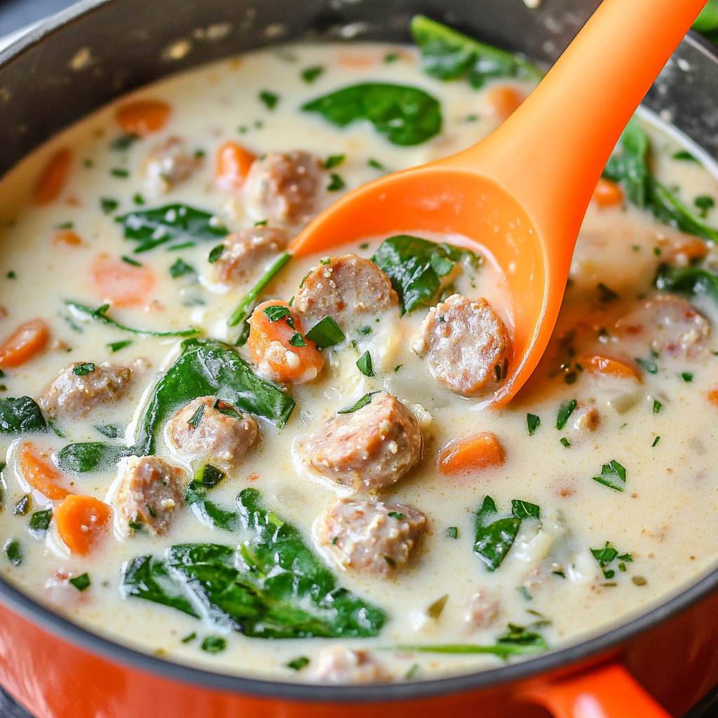 Delicious Italian Sausage Soup with Creamy Parmesan