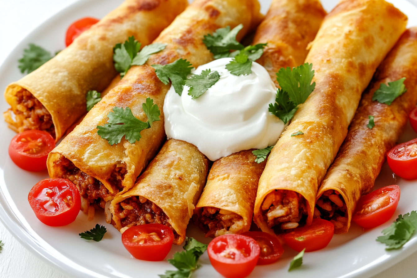 Delicious Tempting Plate: Beef Taquitos Rice Casserole Photo