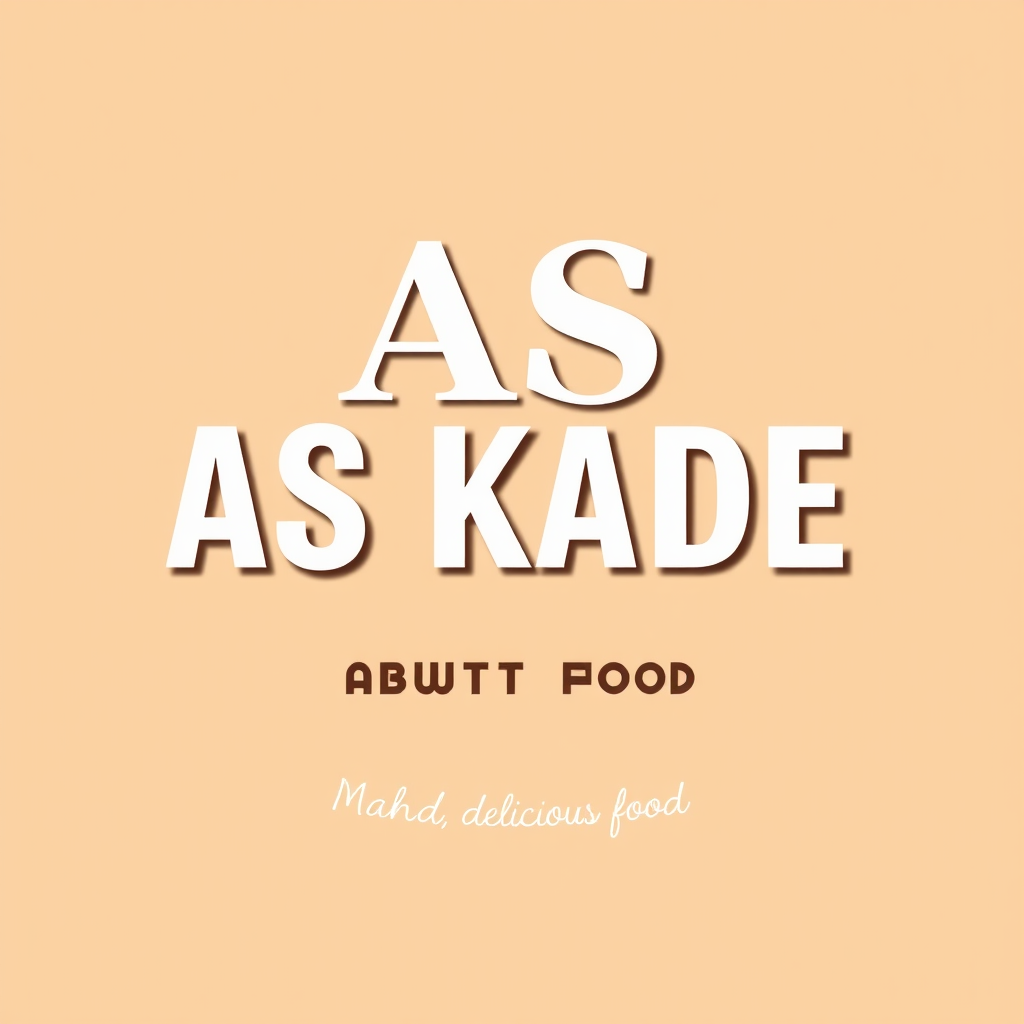 Delicious food logo AS KADE with food aesthetics.