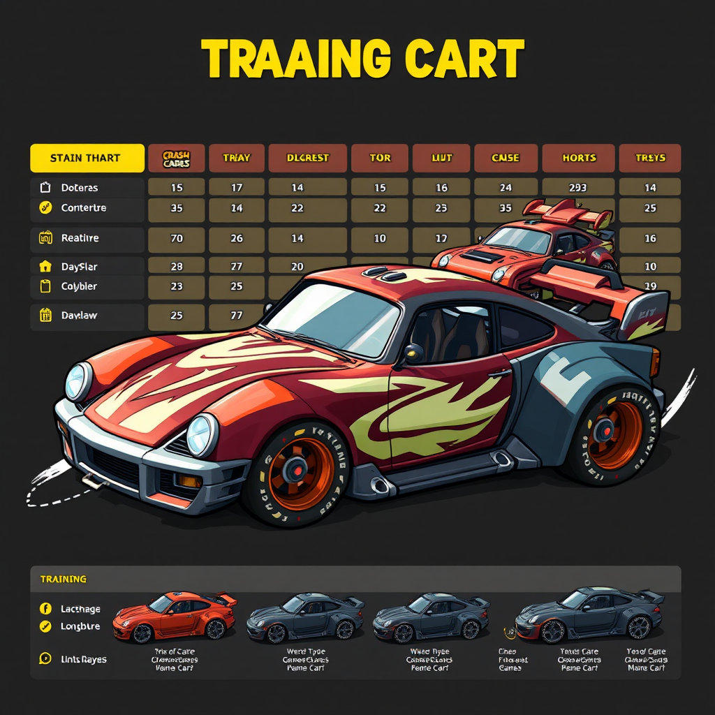 Design Training Chart for Fantasy Cars for Characters