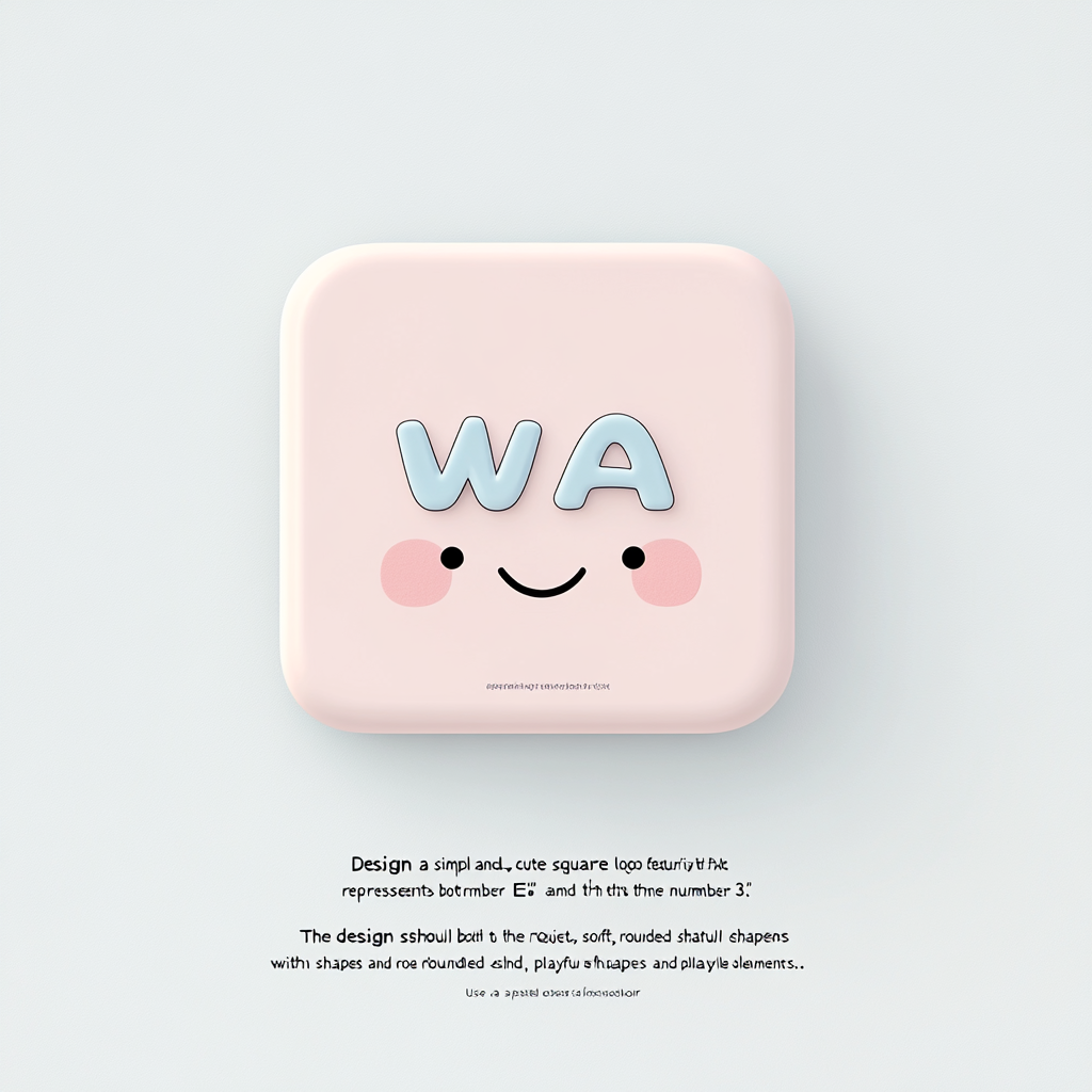 Design cute square logo with 'WAV三' text creatively.