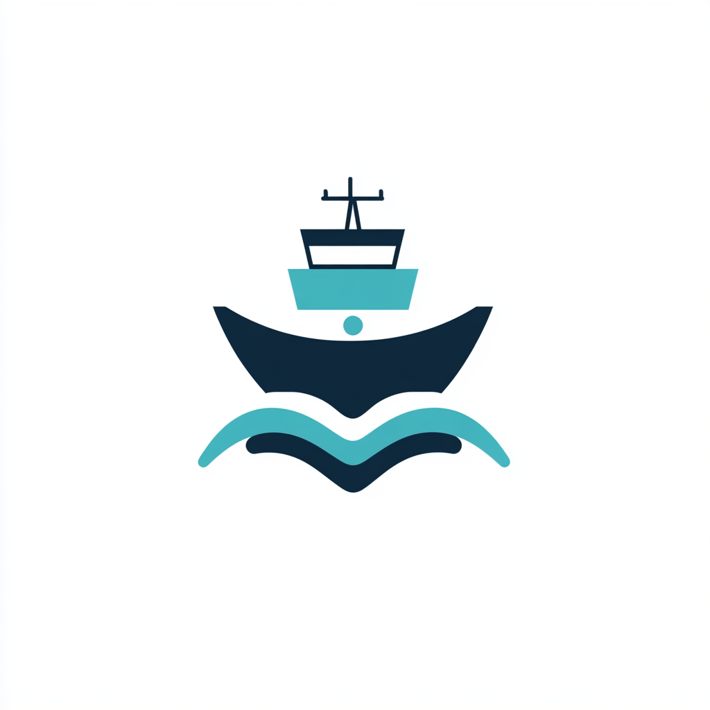 Design logo for shipping company with transport symbols in blues, grays, or greens.