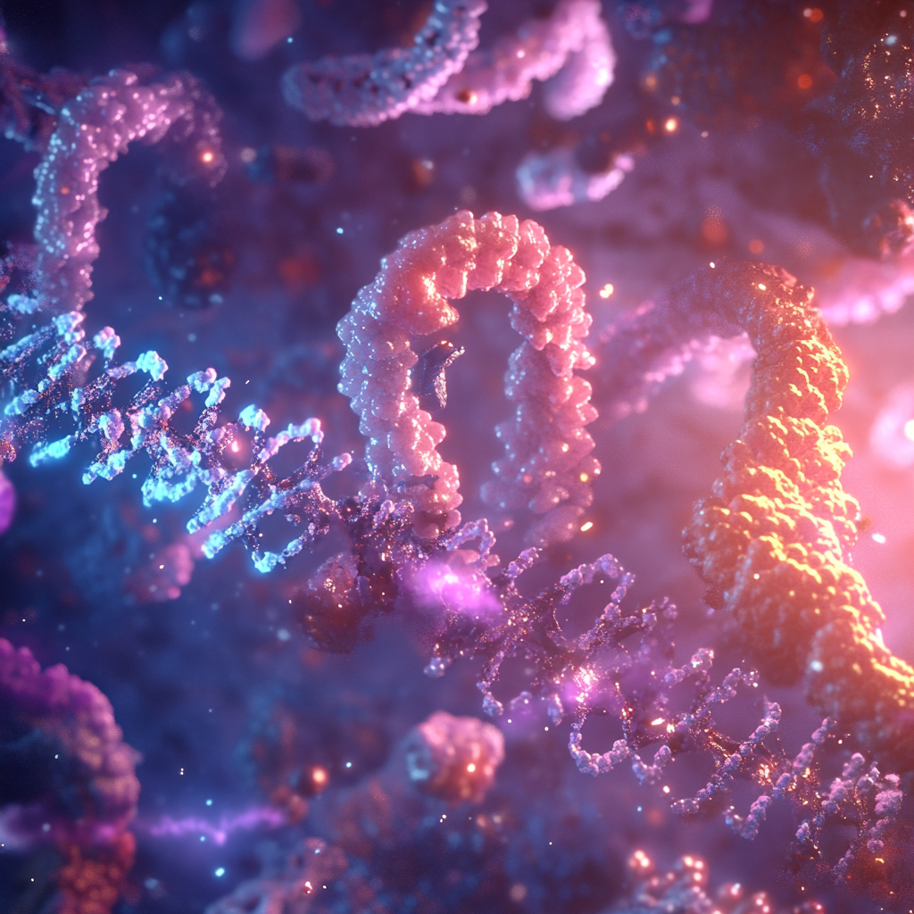 Detailed 4K image: CRISPR/Cas9 gene editing inside cell.