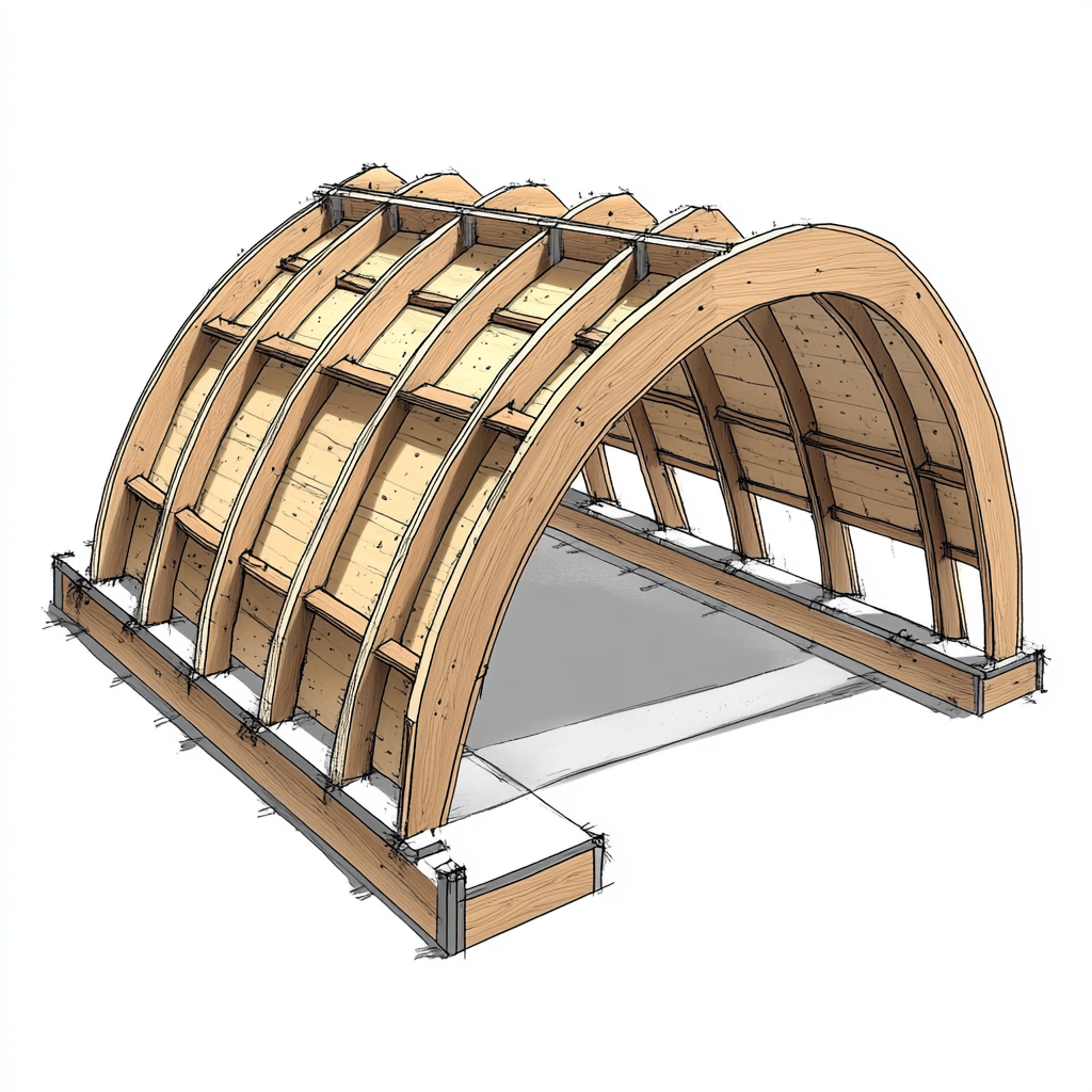 Detailed Construction Plan for Elliptical Timber Frame Barn