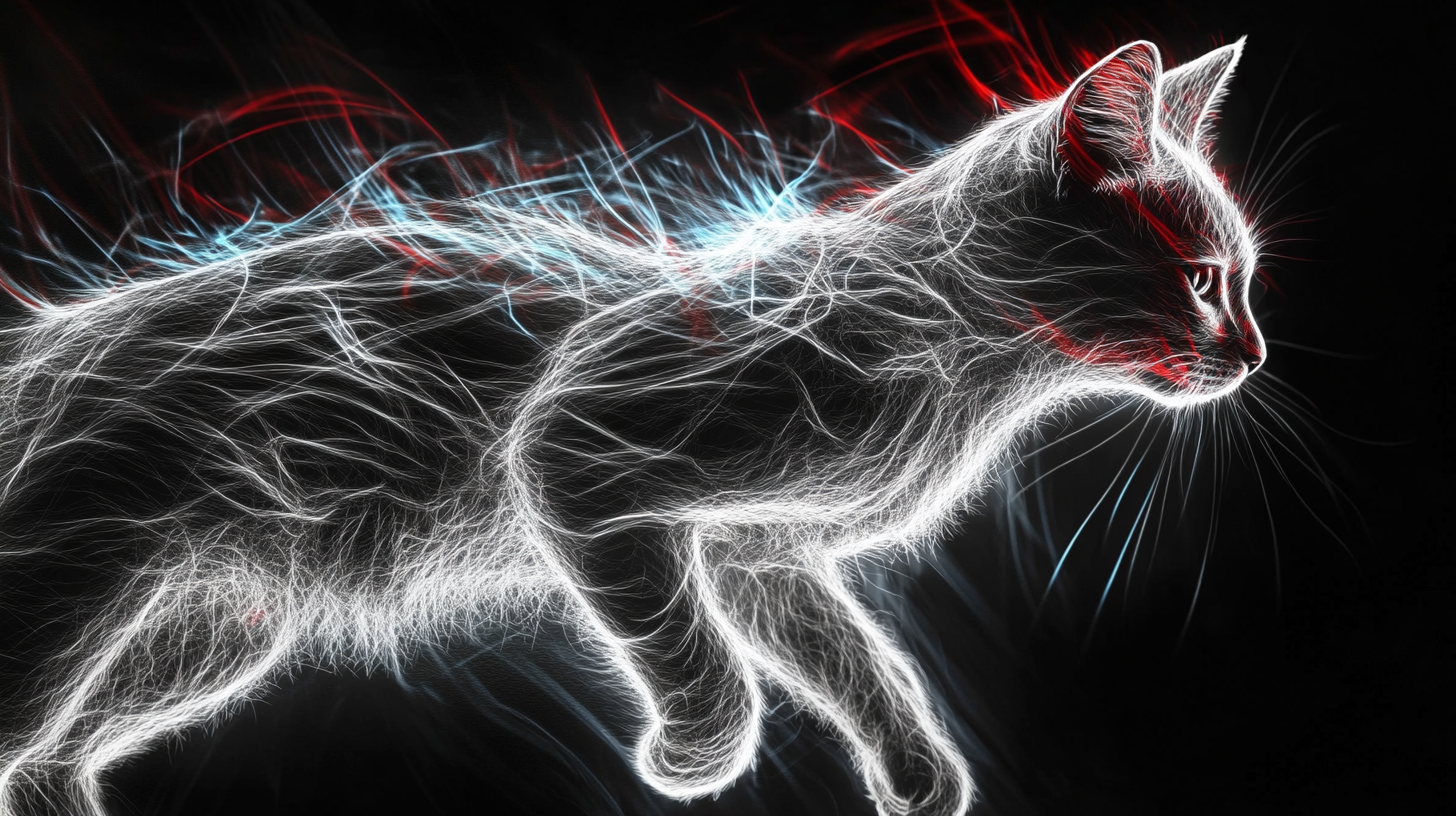 Detailed Muybridge style image of galloping cat artwork.