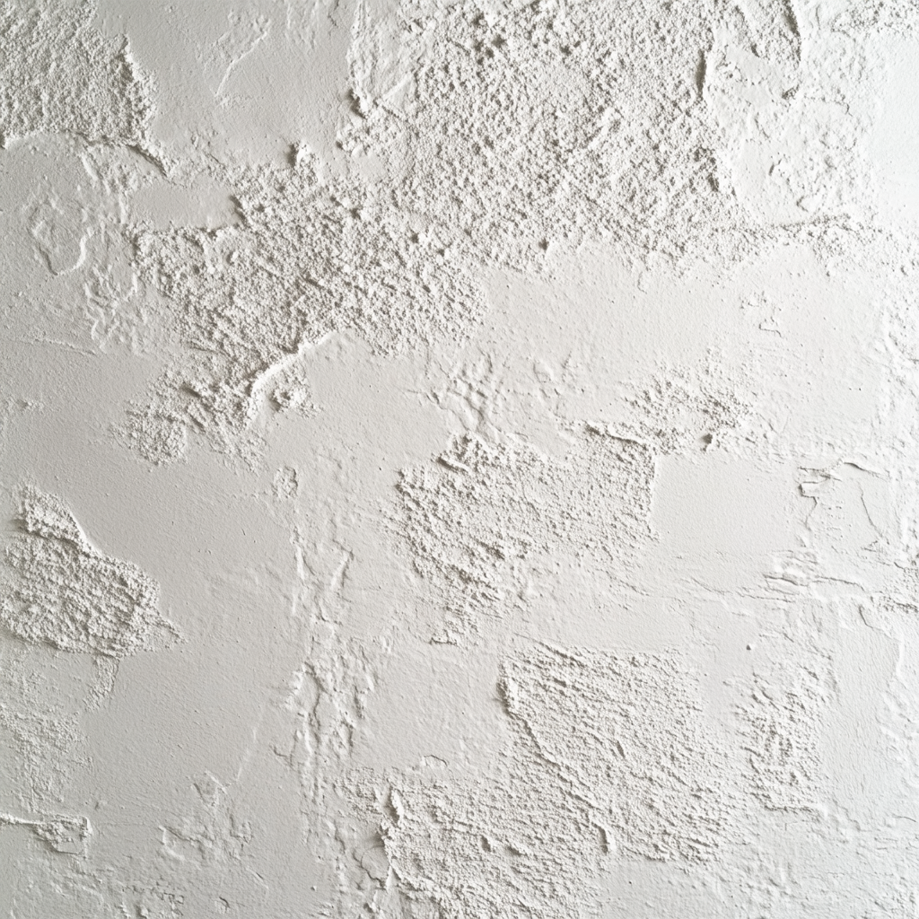 Detailed close-up of white wall with centered wallpaper design.