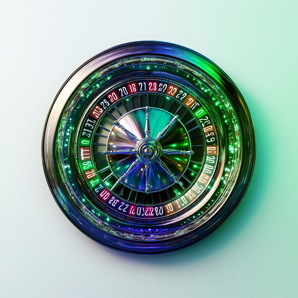 Detailed digital art of shiny roulette wheel.