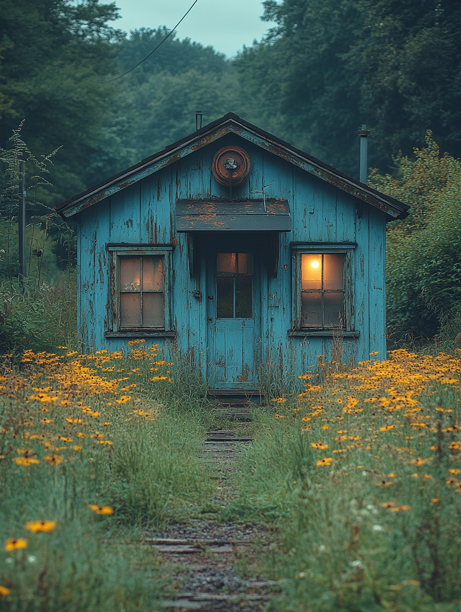 Detailed photo house Wabi-sabi style architecture photography.