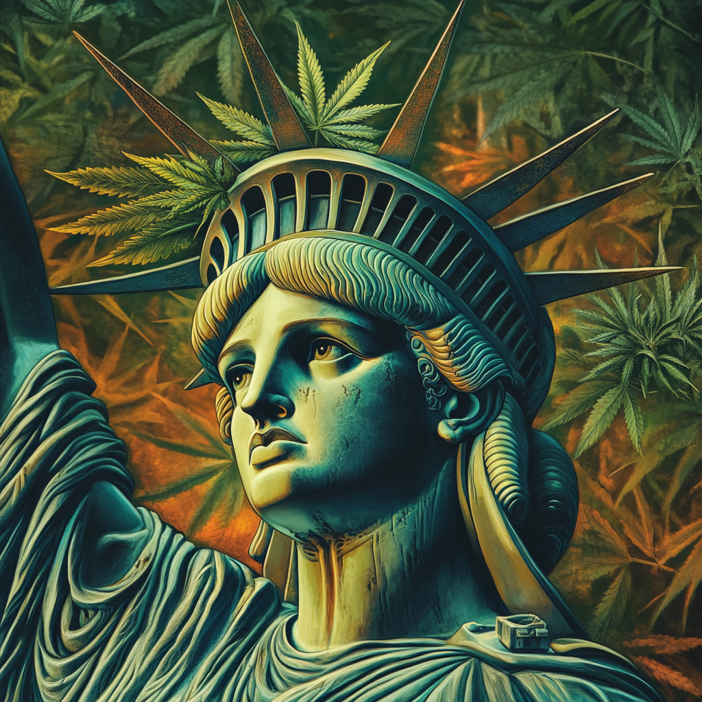 Detailed photo of Statue of Liberty in vibrant colors.