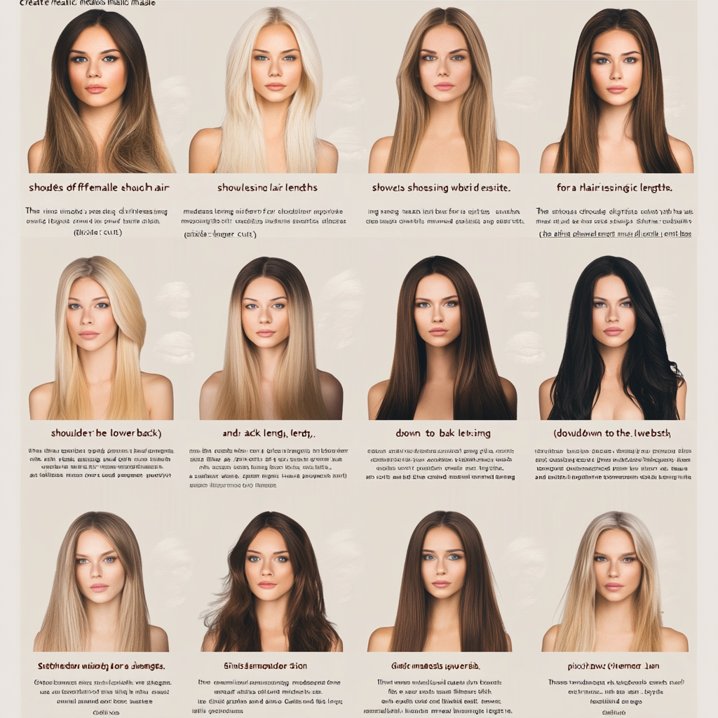 Different hair lengths on female models with natural colors.