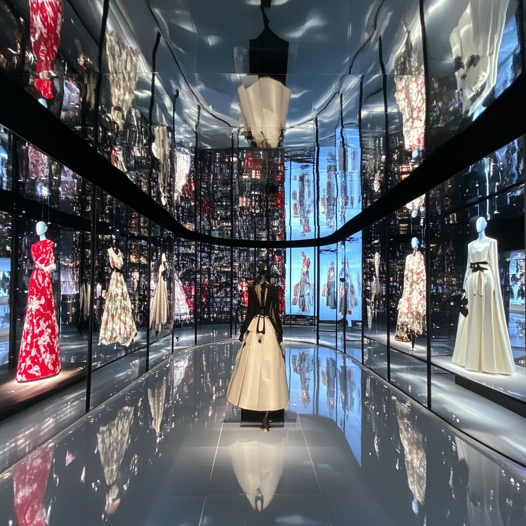 Dior Shop with Changing Model Outfits on Screens