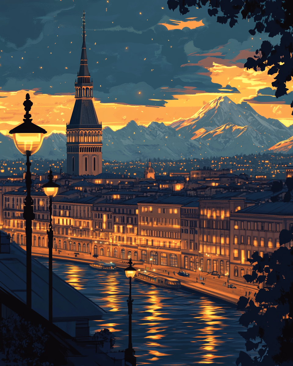 Disney Pixar Style: Torino, Italy with Mole Antonelliana