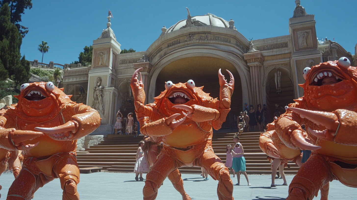 Disney-Style Crab Performance at Outdoor Amphitheater