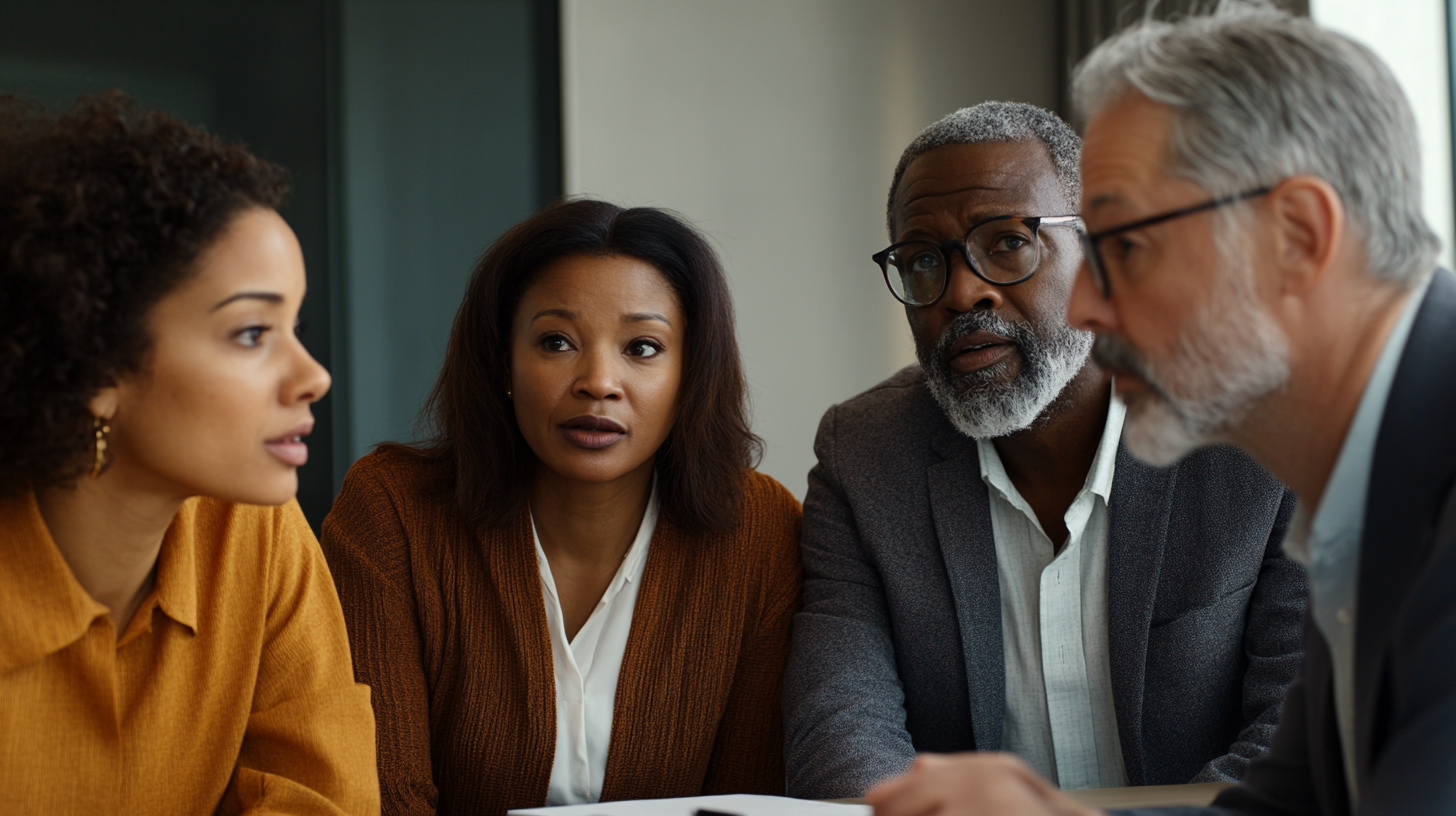 Diverse Executives in Professional Conversation at Office