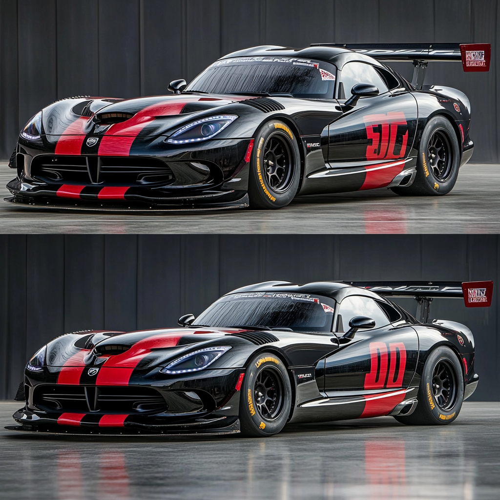 Dodge Viper transformed into NASCAR stock car with aerodynamic design