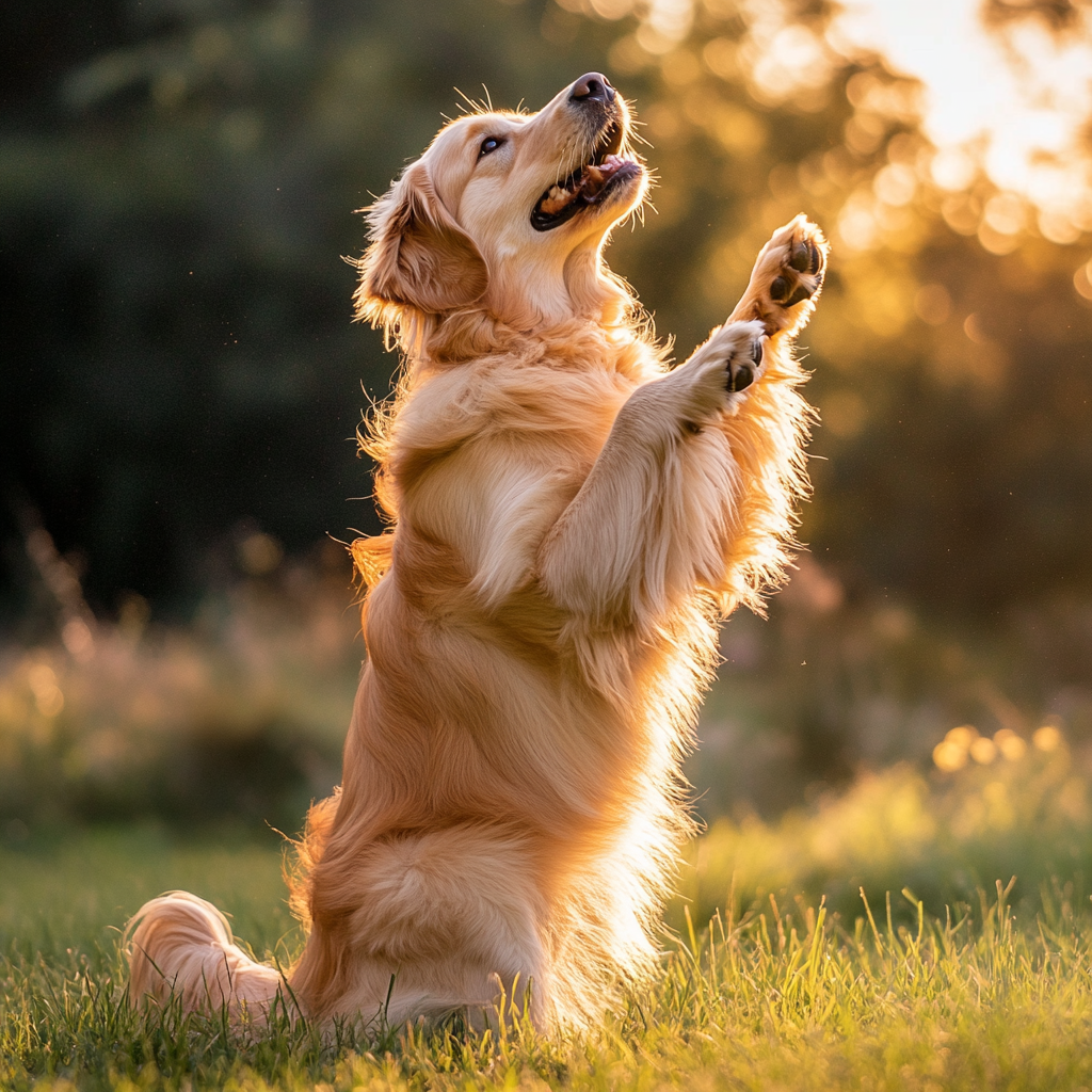 Dog in pet magazine photography looks happy and fluffy.