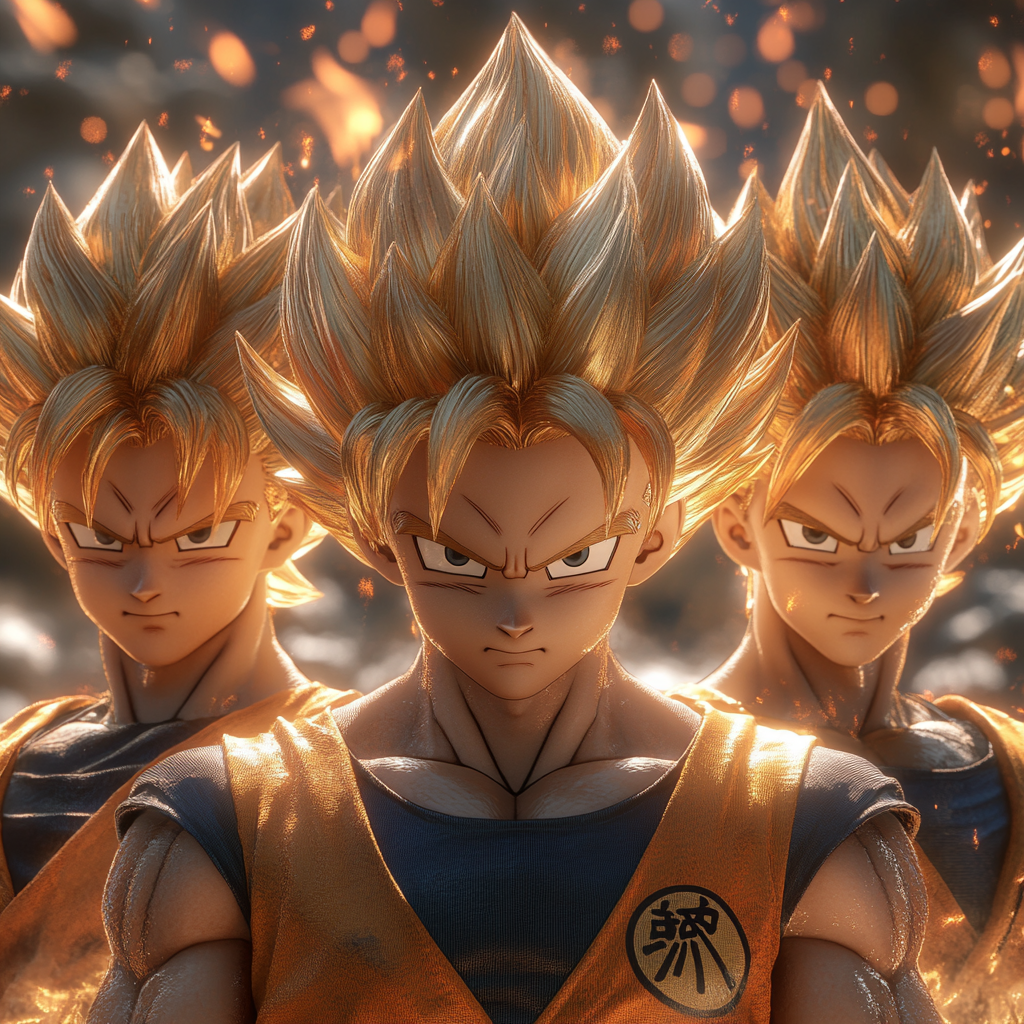 Dragon Ball Super Saiyan Trio Ready for Battle