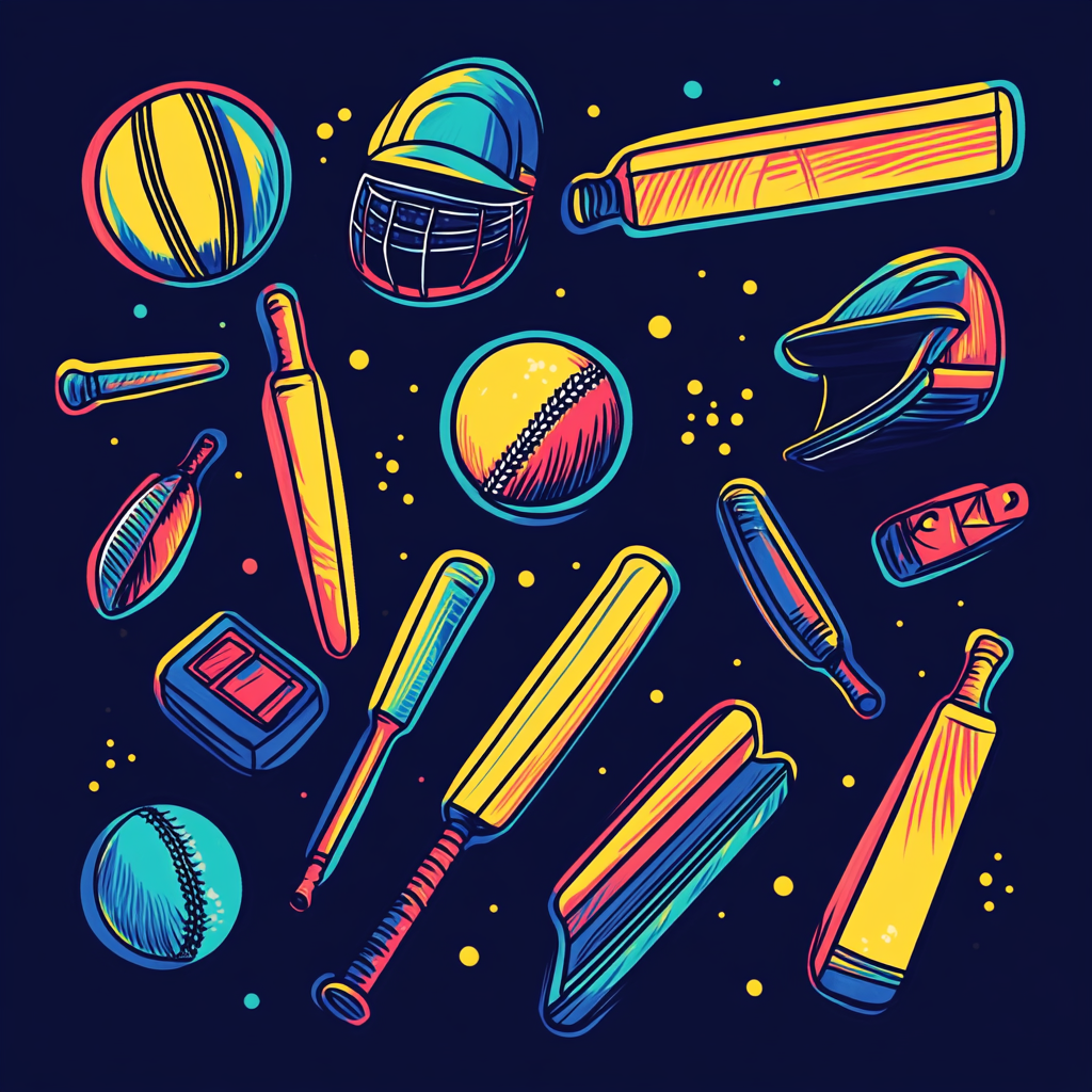 Drawing of Dhaka Capitals cricket team in navy blue and yellow featuring cricket elements.