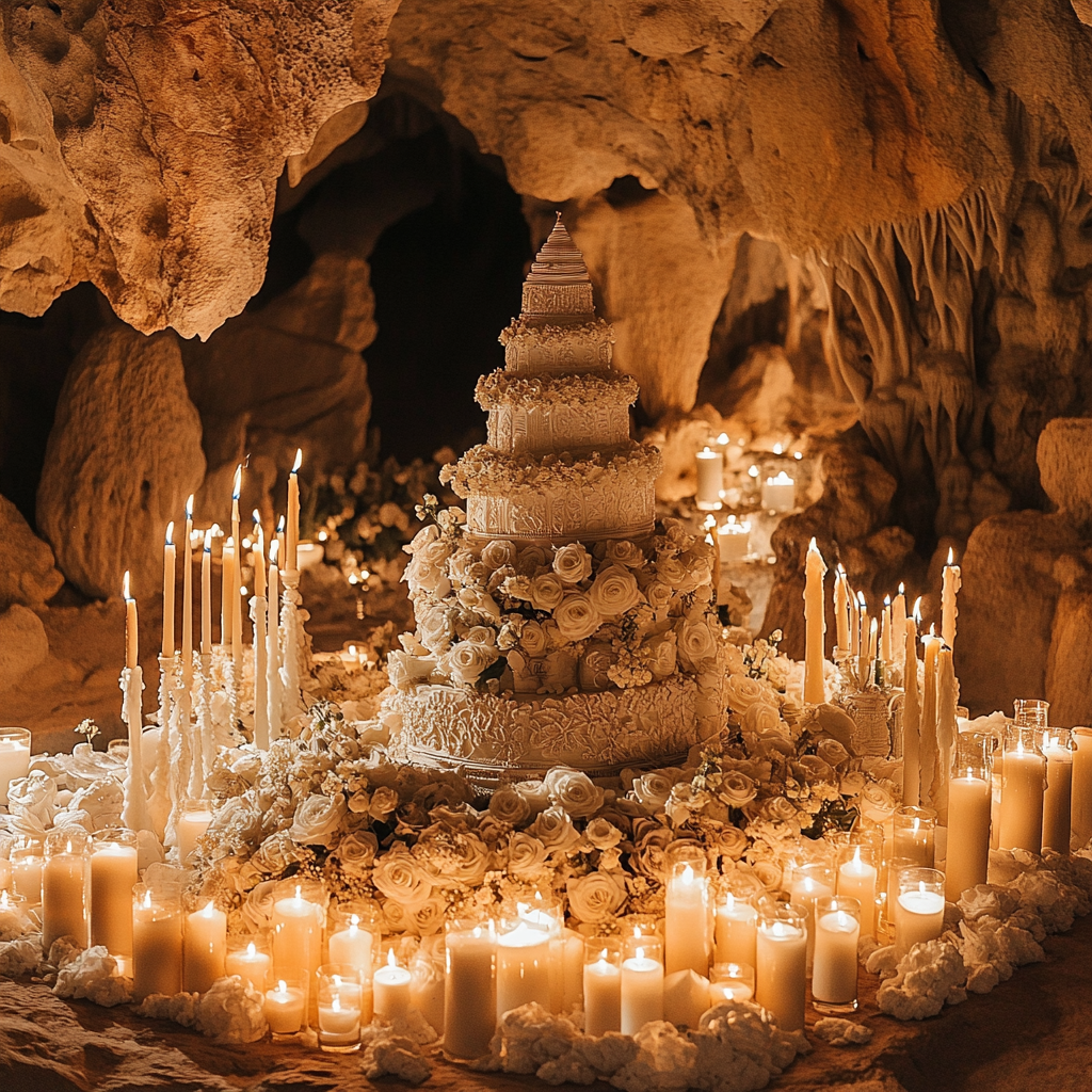 Dreamy wedding ceremony in Al Ula cave-like setting