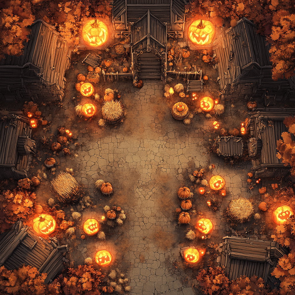 Dungeons & Dragons Harvest Festival Village Battle Map