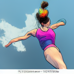 Dynamic Comic Panel with Tall Athletic Girl - Kim Jung Gi Style