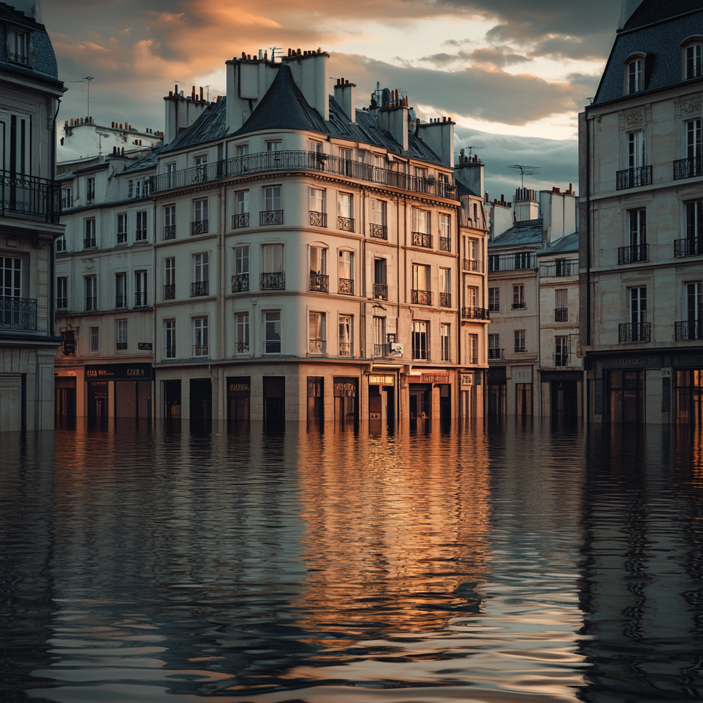 Dystopic French City Underwater: Hypermaximalist Cinematic Photography