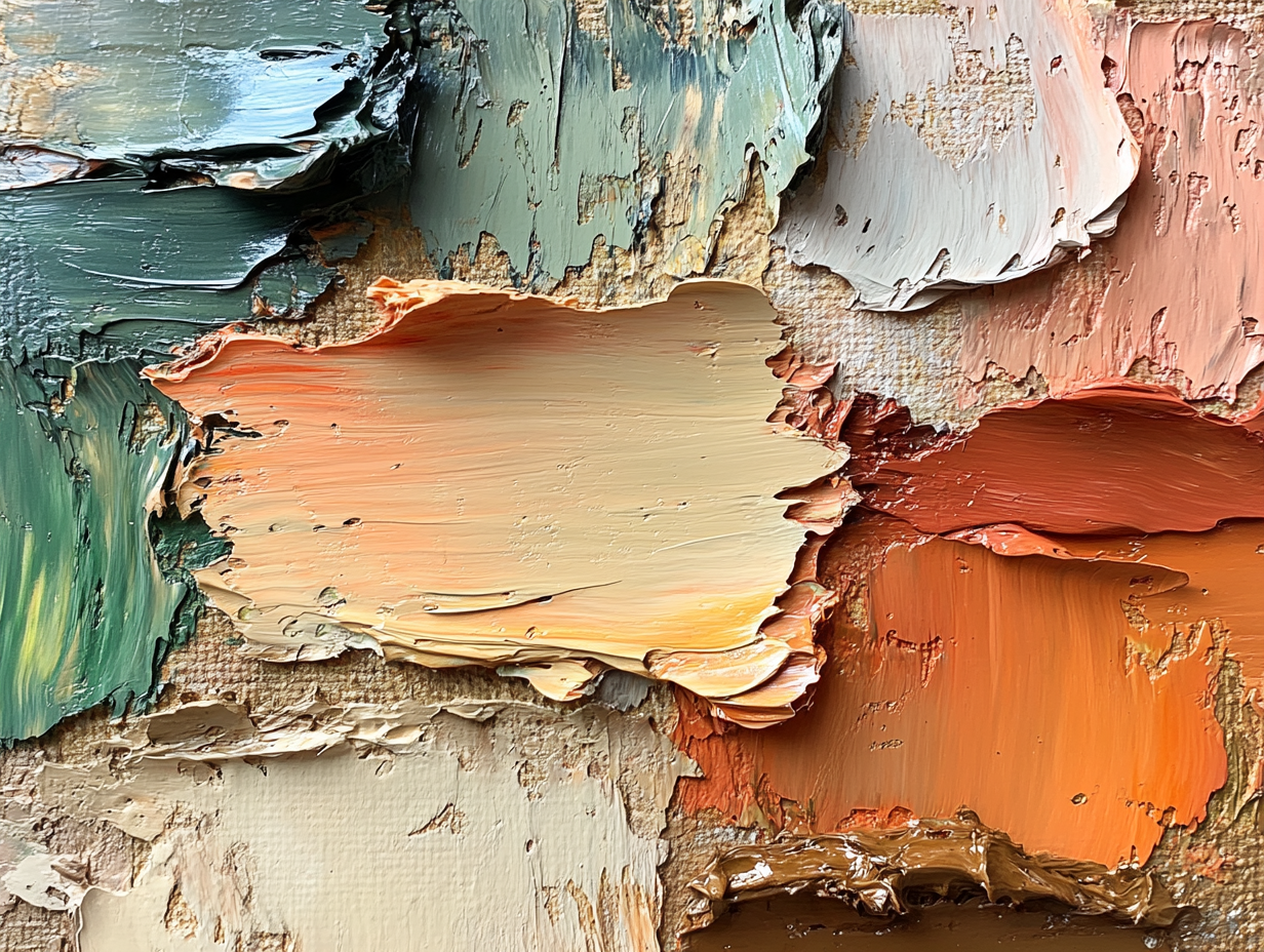 Earthy Brushstrokes: Rustic Abstract Painting in Warm Tones