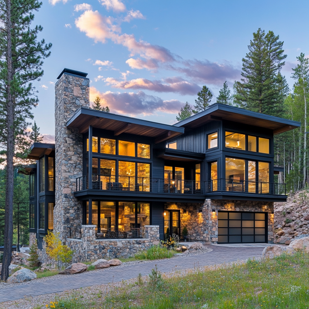 Eco-friendly Montana home with mountain views & smart features.