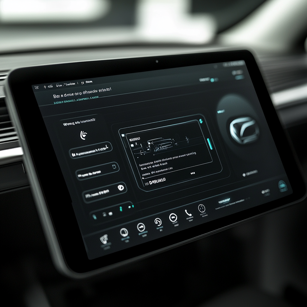 Electric Car Tablet with Futuristic Design and Features