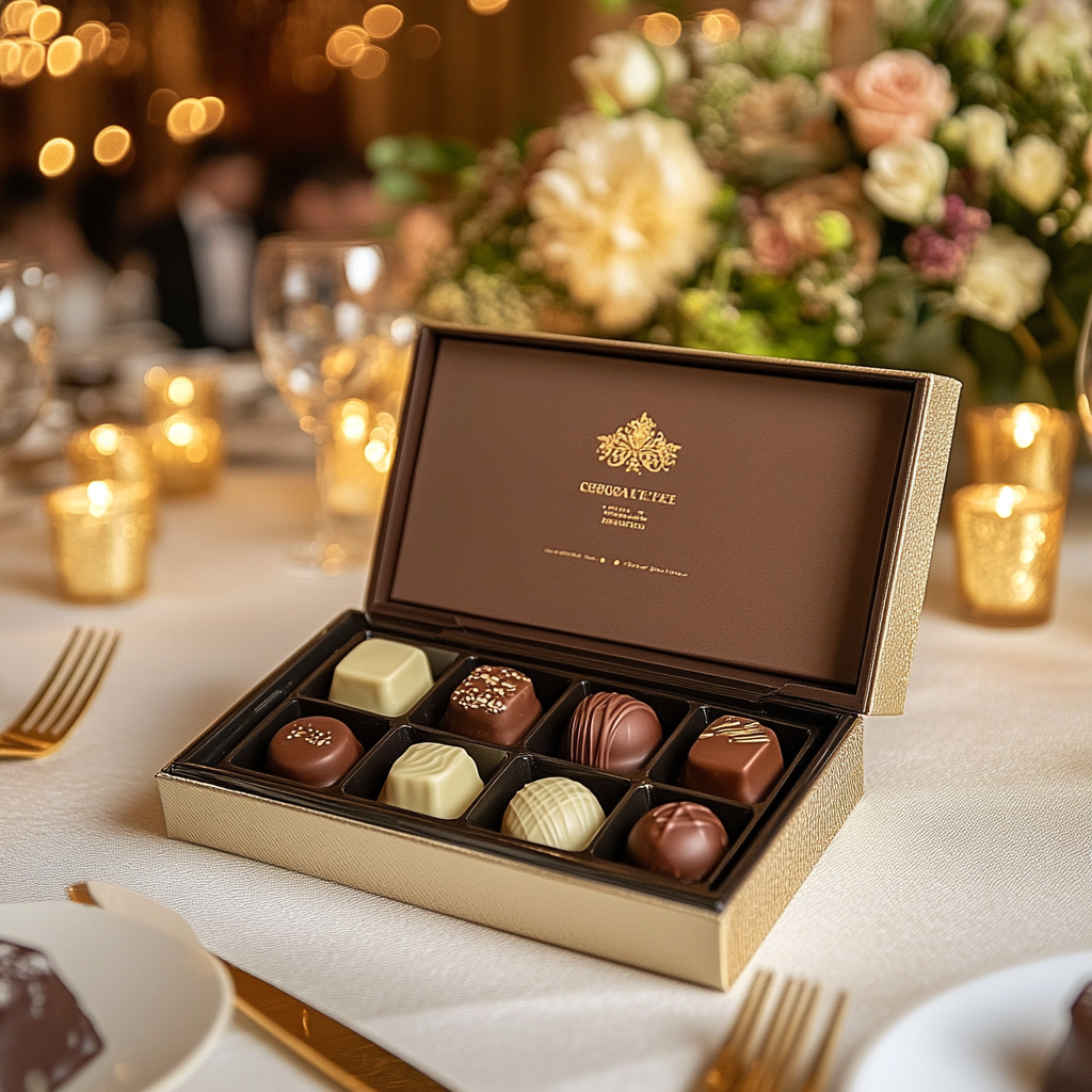 Elegant Chocolates in a Luxurious Wedding Setting