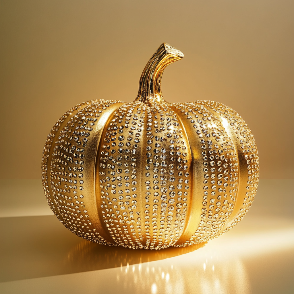 Elegant Gold Pumpkin Jewelry Piece with Rhinestones