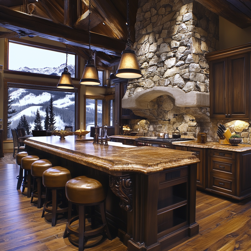 Elegant Polished Rustic Kitchen with Modern Appliances