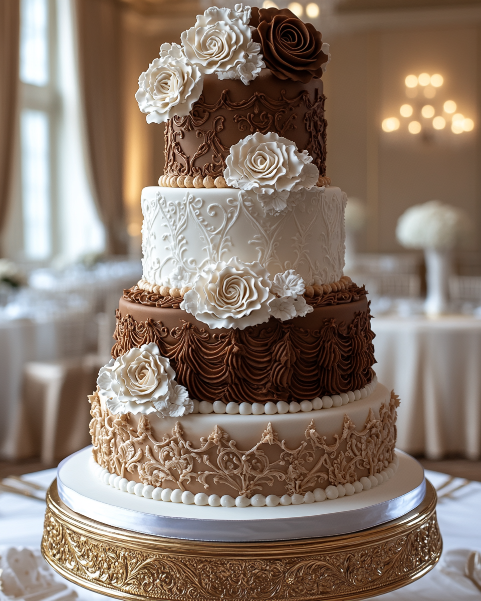 Elegant Wedding Cake with Victorian Inspiration